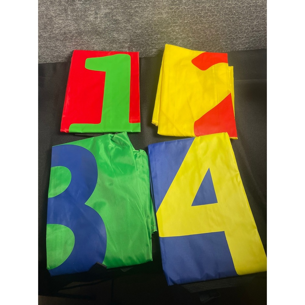 Set of 4 Numbered Nylon Potato Sack Race Bags Multicolor Outdoor Field Day Games